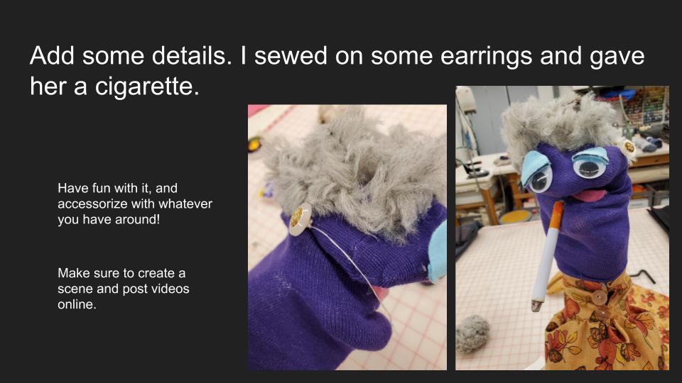 Making a Sock Puppet Slide 7